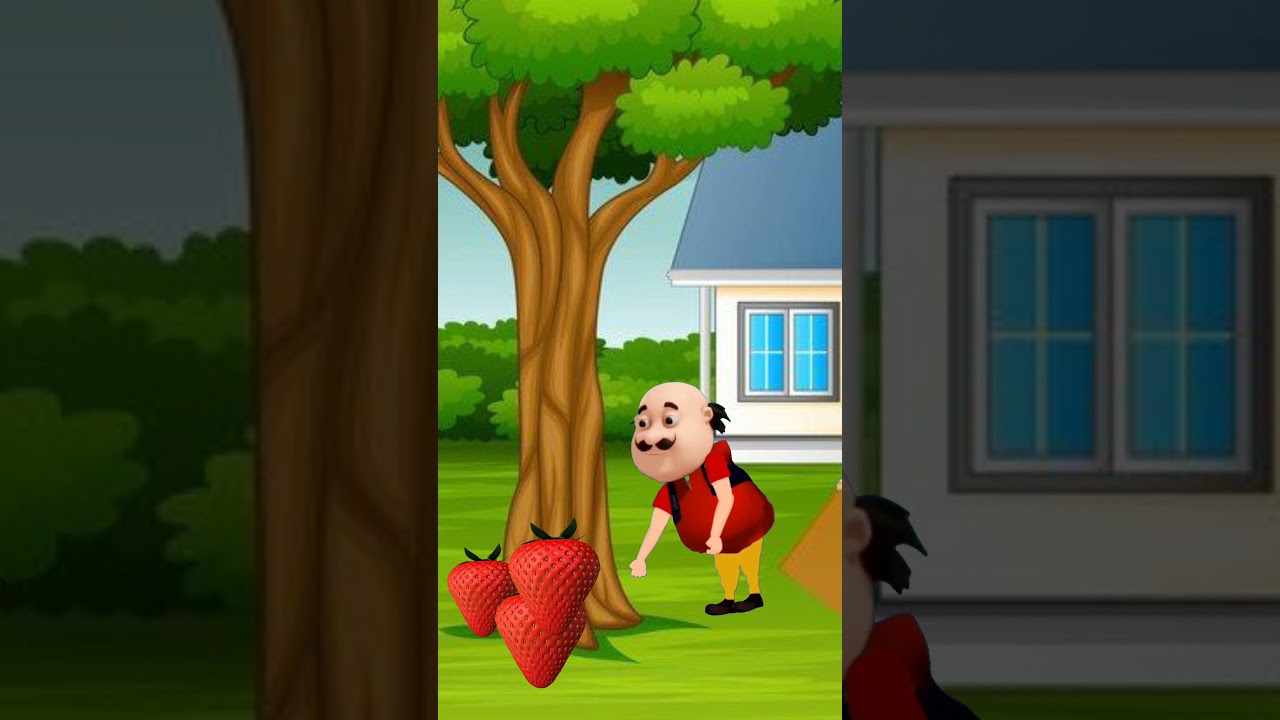 motu patlu, shaktiman  aur shapit strawberry ki kahani #cartoon #shortsvideo  #trending #motupatlu