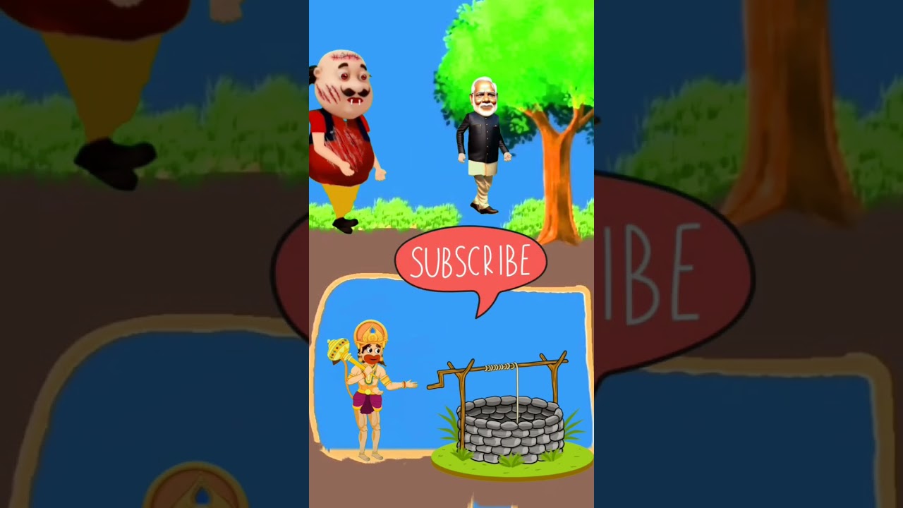 मोदी जी को बचाया हनुमान जी ने मोटु के भूत से 😯😯 #hanuman #modi #motupatlu #horrorstorie   #shorts