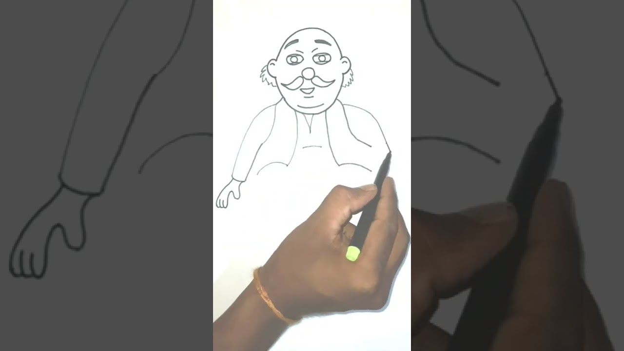 simple drawing #Motu Patlu #motu #shorts #art #cartoon #drawing #simple Moto drawing #easy drawing