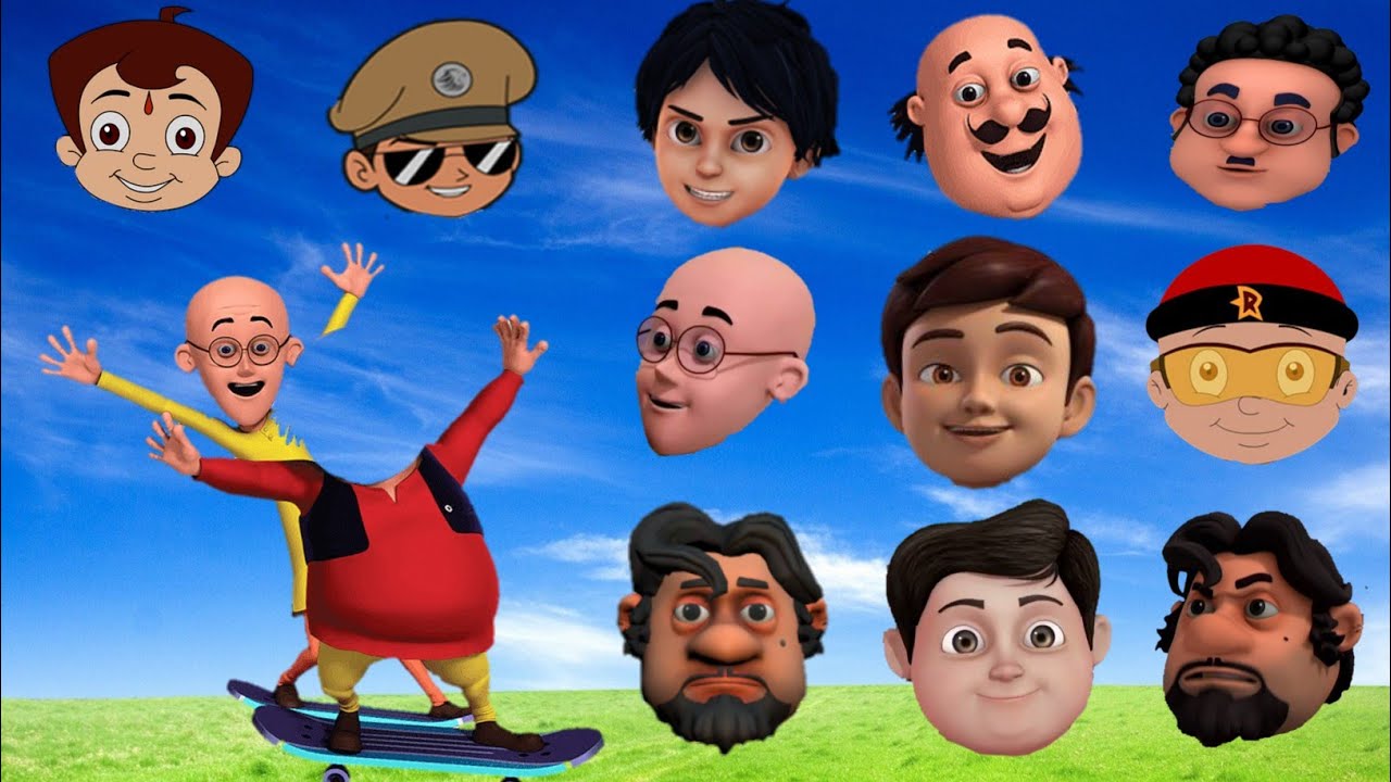 motu patlu mighty raju shin chan little singam shiva bahubali wrong head puzzle | Cartoon game video