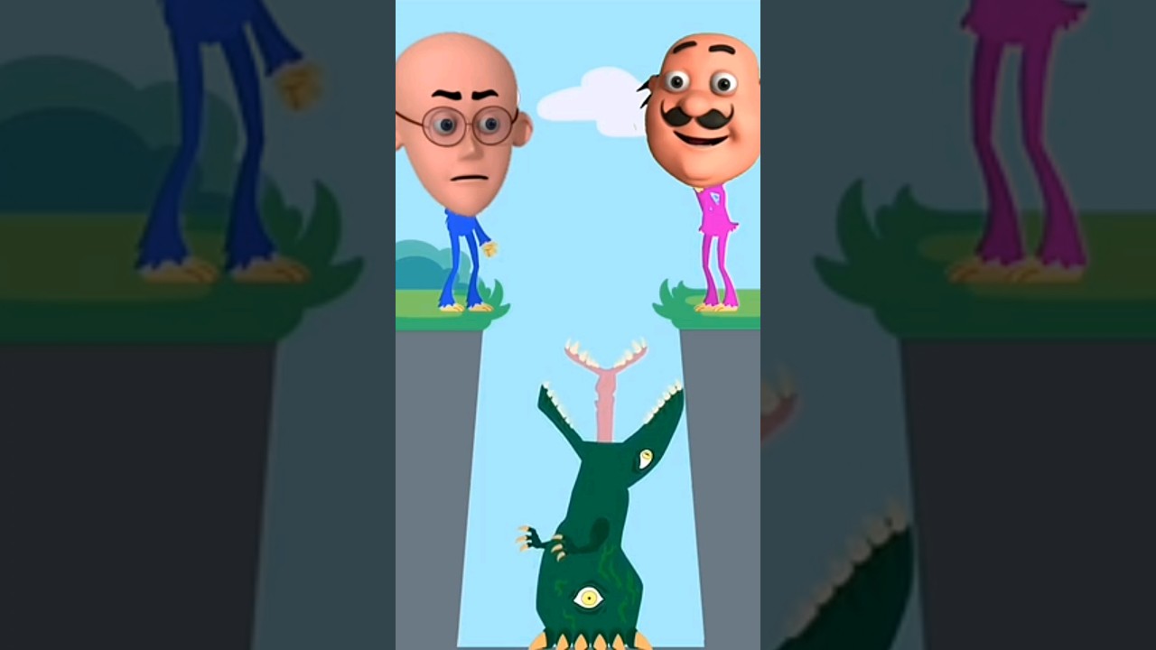 Motu Patlu ❤️ and Monster 👻 l #shorts #motupatlu@Aniicartoon55 #new #cartoon #trending #viral #motu