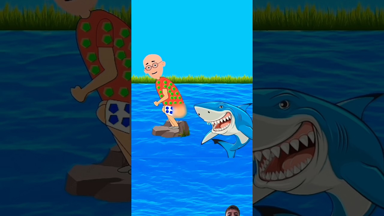 Shark eat patlu 😳#indiancartoon #motupatl #indiantvshow #comedy #motucomedy .