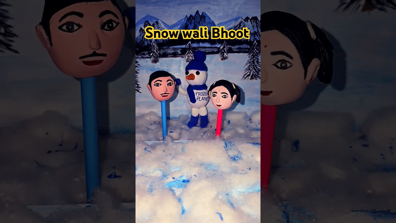 Anaya ne nahi mani papa ki bat #clayart #snow #snowman #emotional #horrorshorts #bhoot #magic